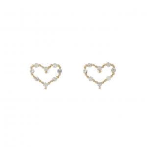 【新品】K18YG ハート ダイヤモンド ピアス 0.20CT