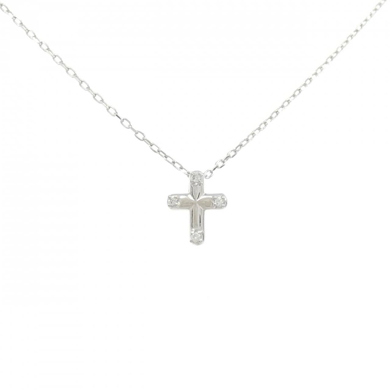 PT/PT850 クロス ダイヤモンド ネックレス 0.04CT