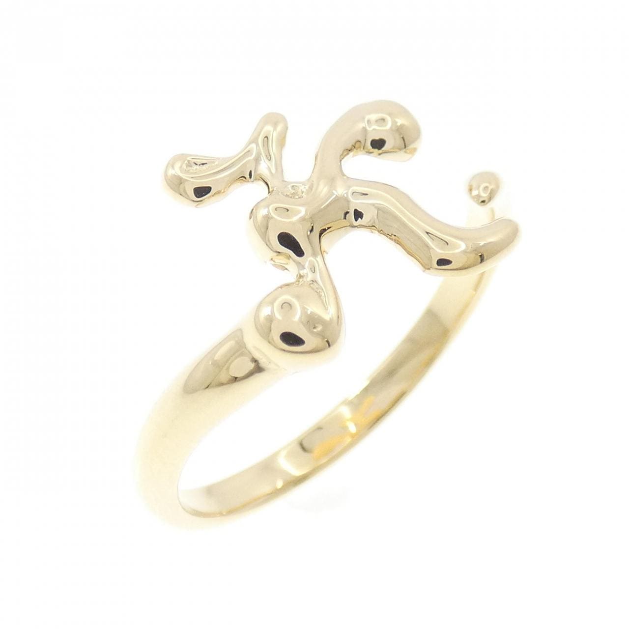 K18YG イニシャル K リング