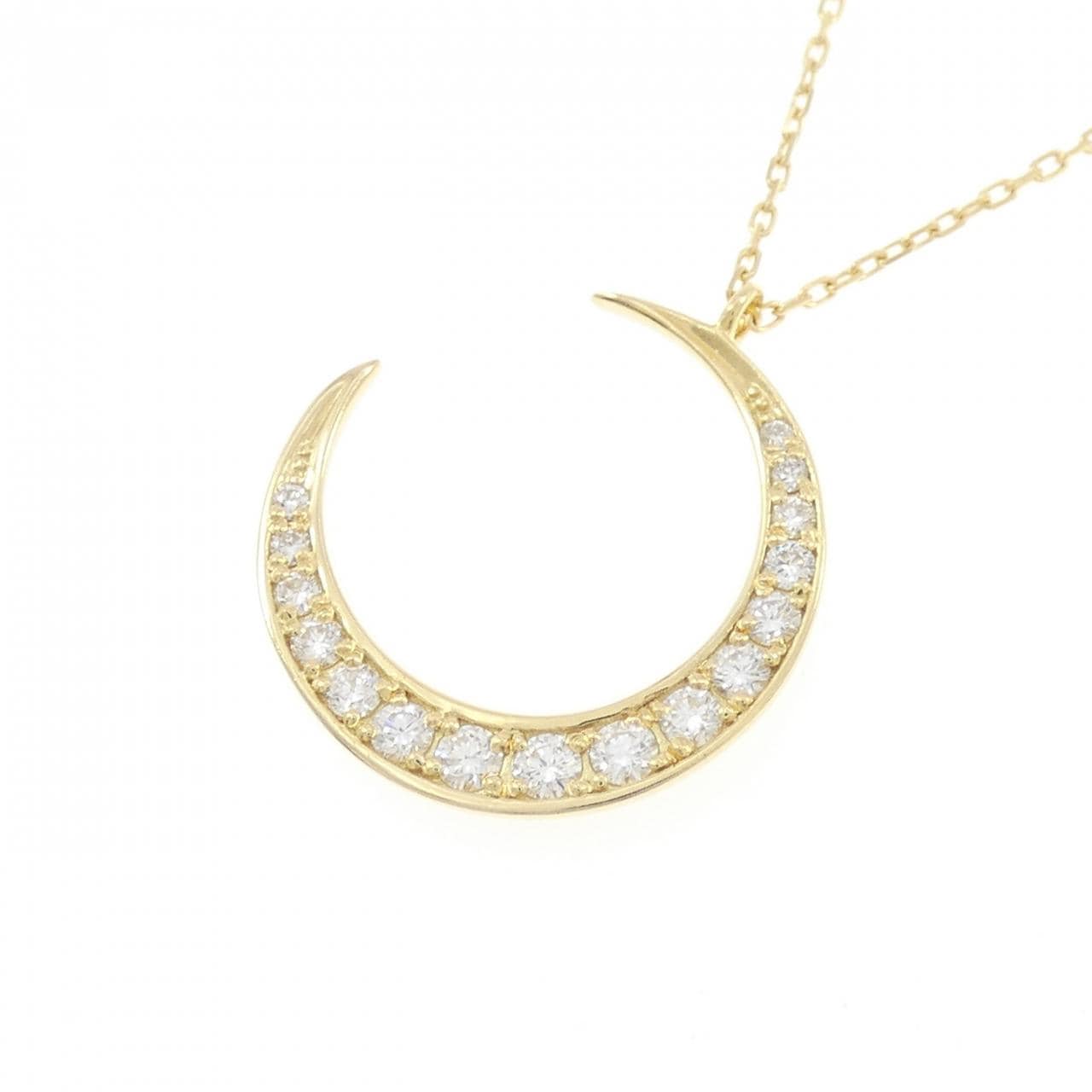 K18YG ムーン ダイヤモンド ネックレス 0.446CT
