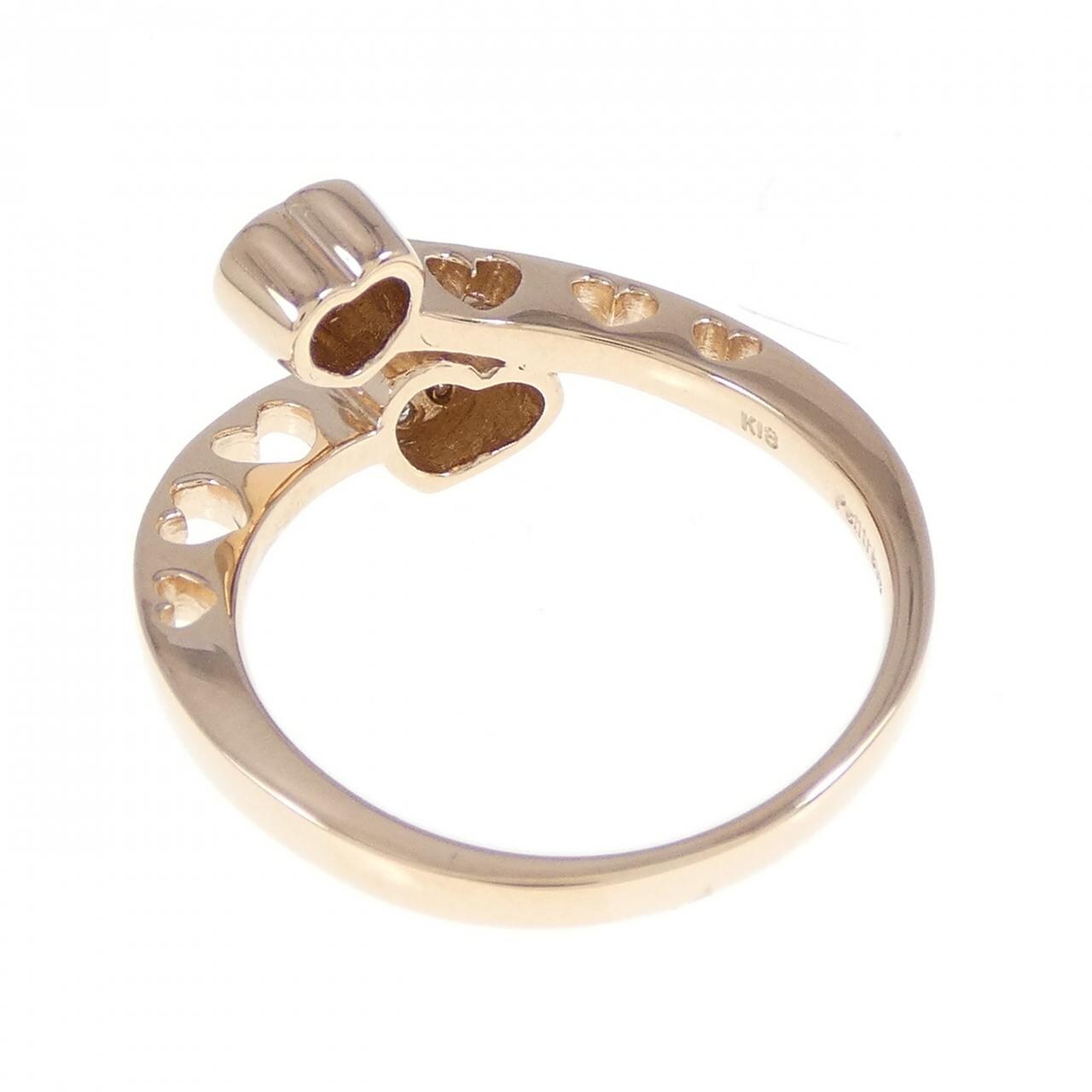 K18PG ハート ダイヤモンド リング 0.17CT