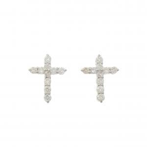 PT900 クロス ダイヤモンド ピアス 0.50CT