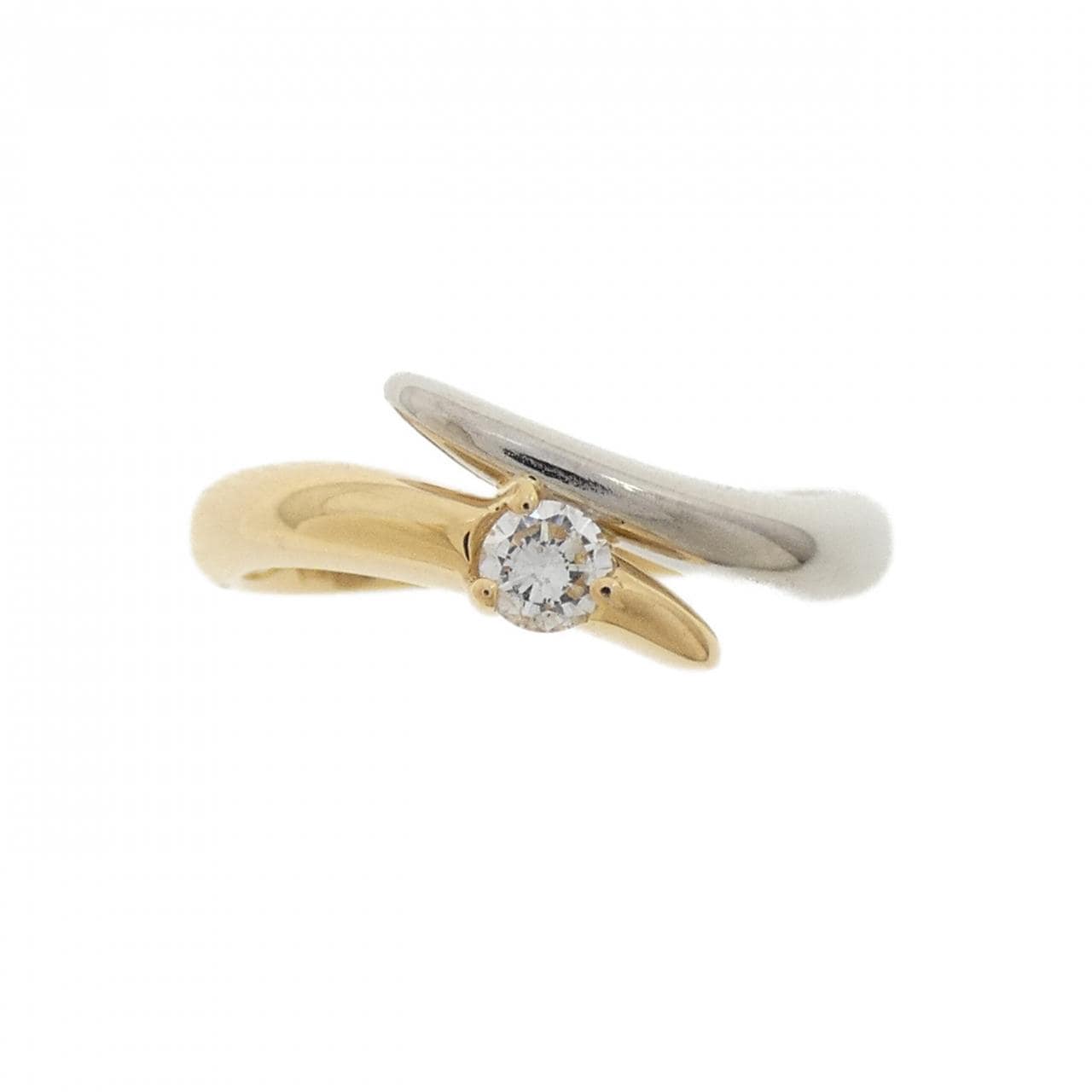 K18YG/PT900 ダイヤモンド リング 0.10CT
