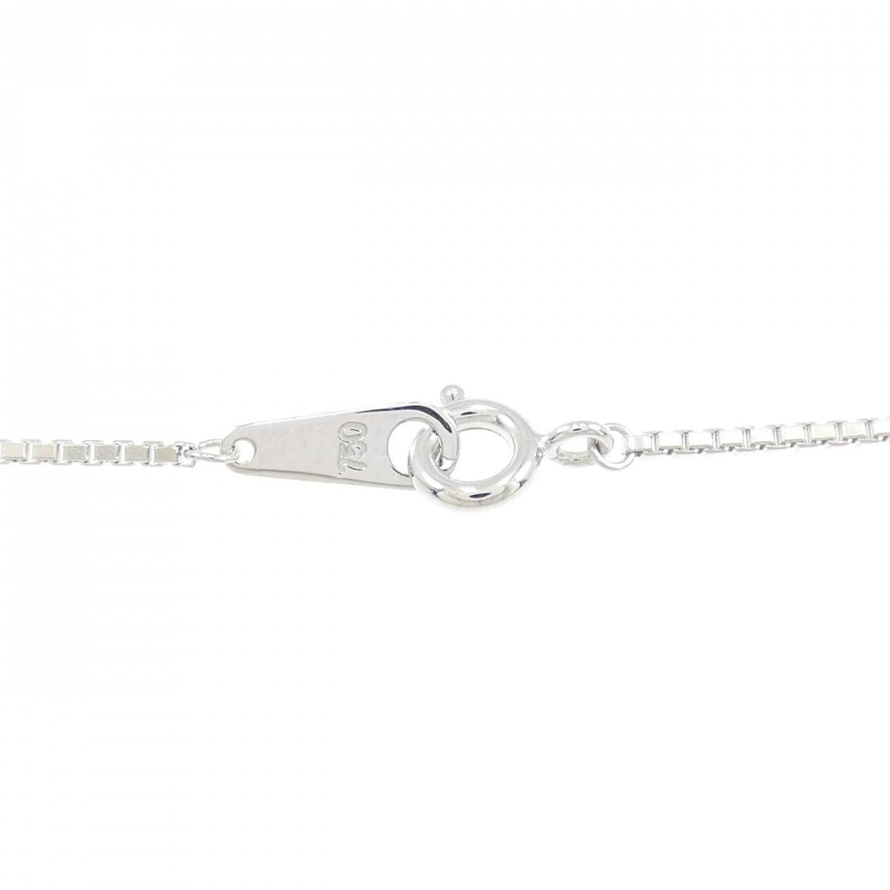 K18WG/750WG クロス ダイヤモンド ネックレス 0.16CT