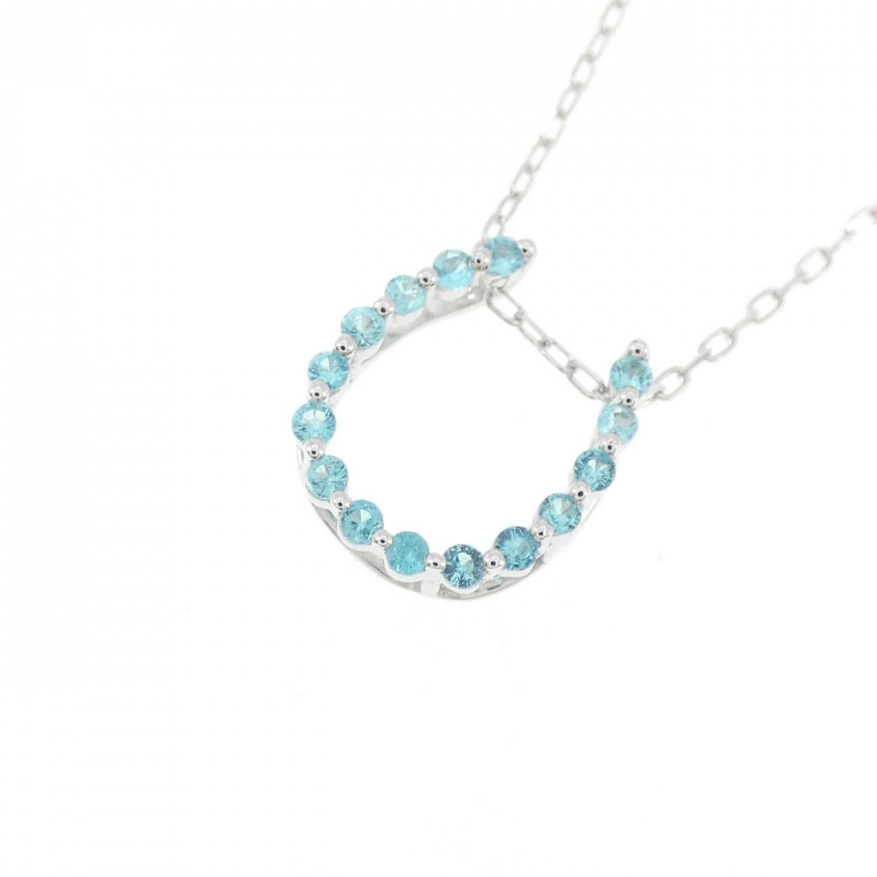 K18WG ホースシュー トルマリン ネックレス 0.11CT