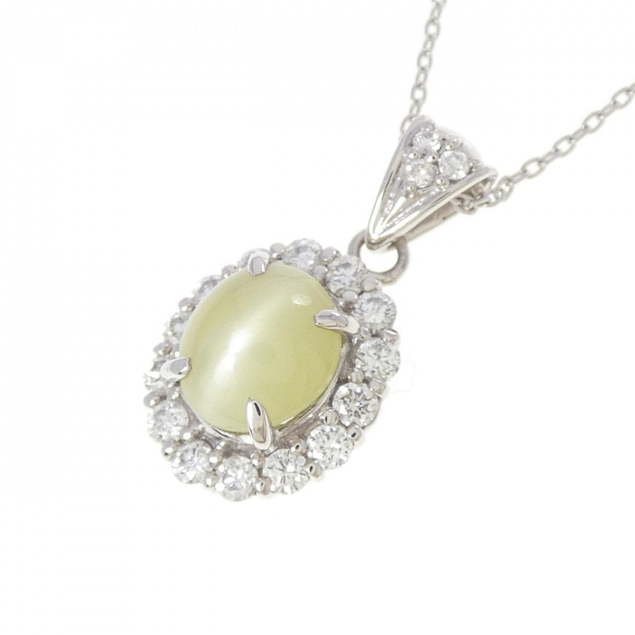 PT900/PT850 クリソベリルキャッツアイ ネックレス 2.08CT