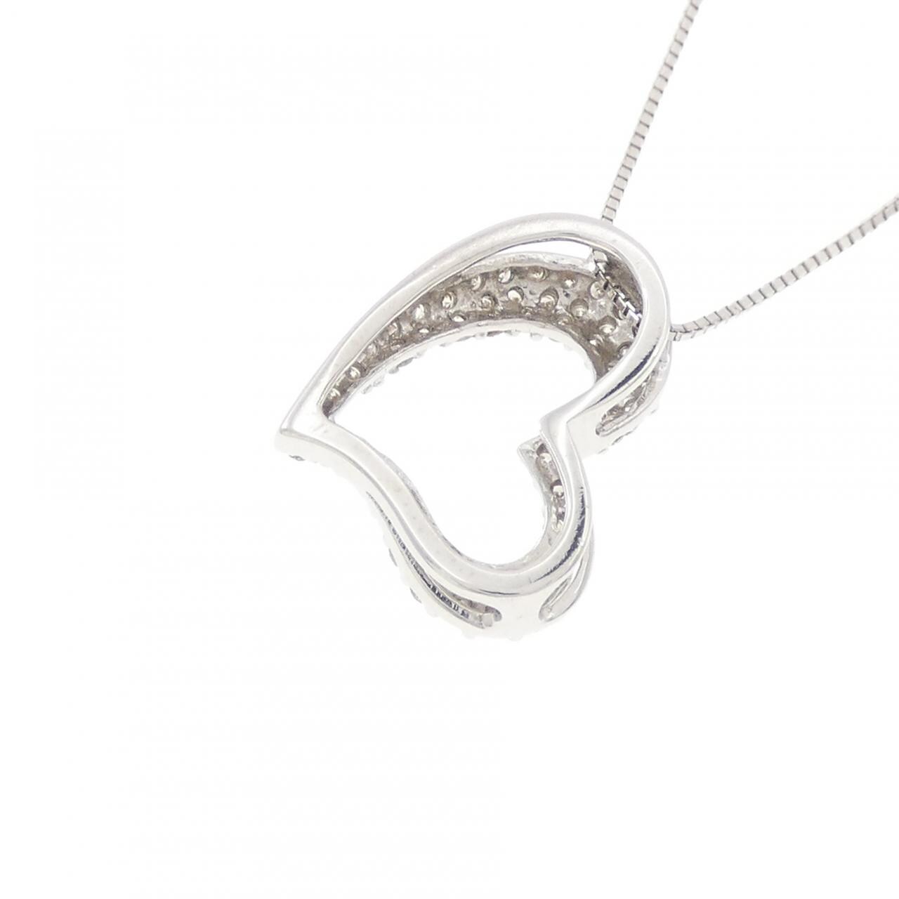 K18WG ハート ダイヤモンド ネックレス 0.52CT