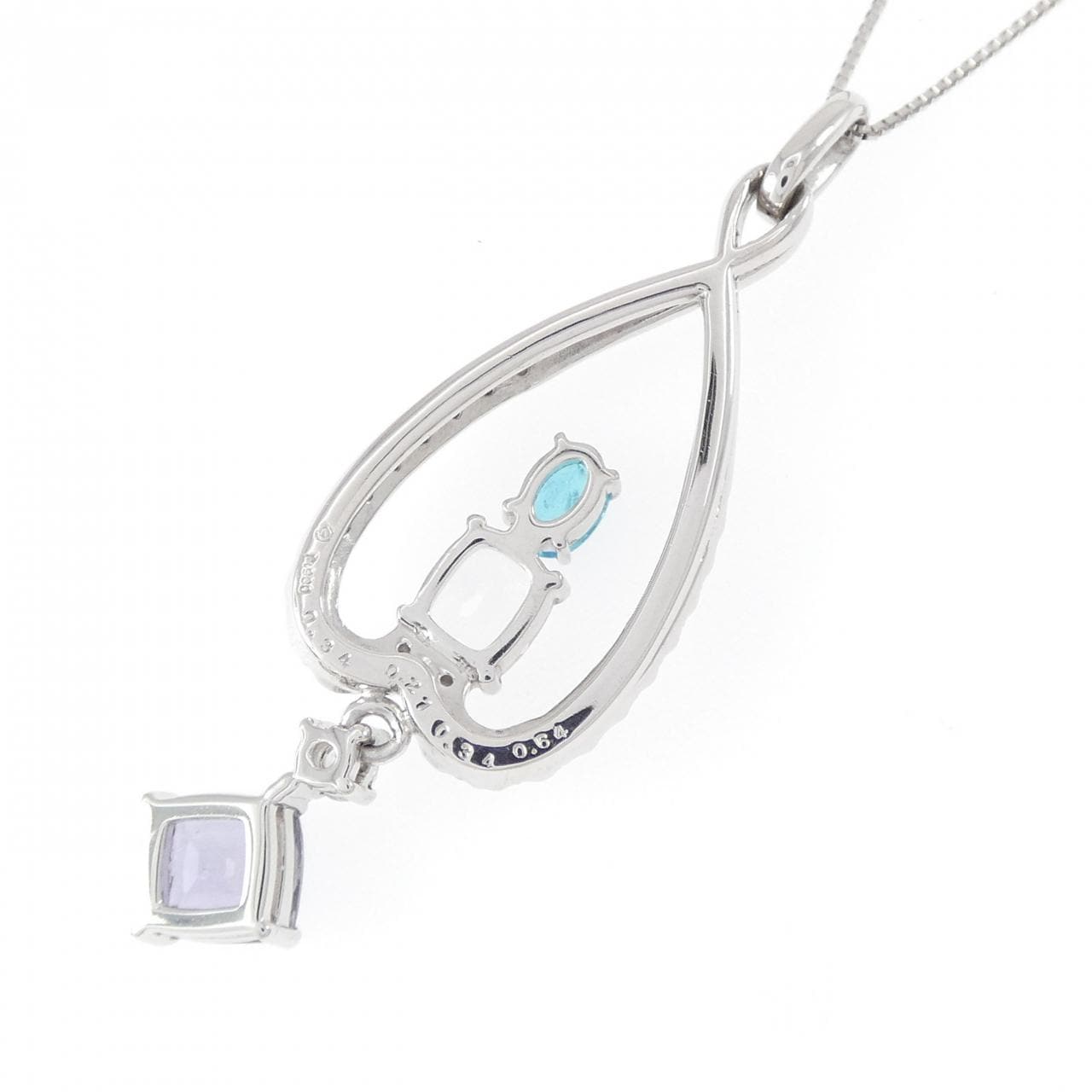 PT900/PT850 パライバトルマリン ネックレス 0.21CT