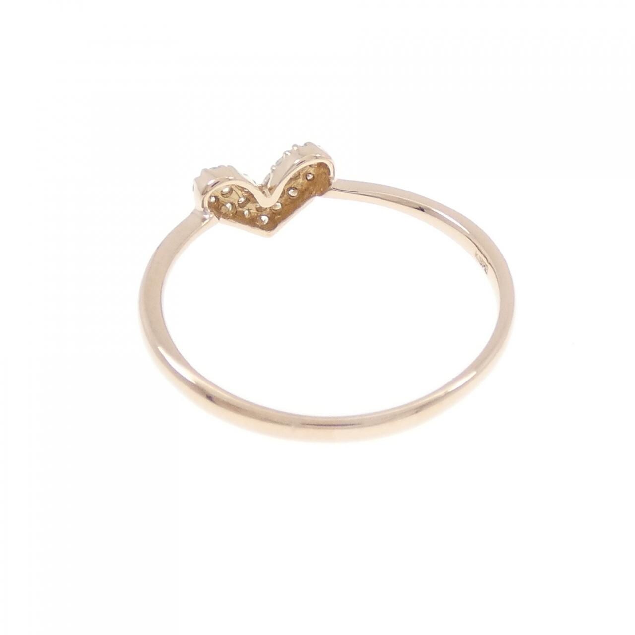 K18PG ハート ダイヤモンド リング 0.10CT