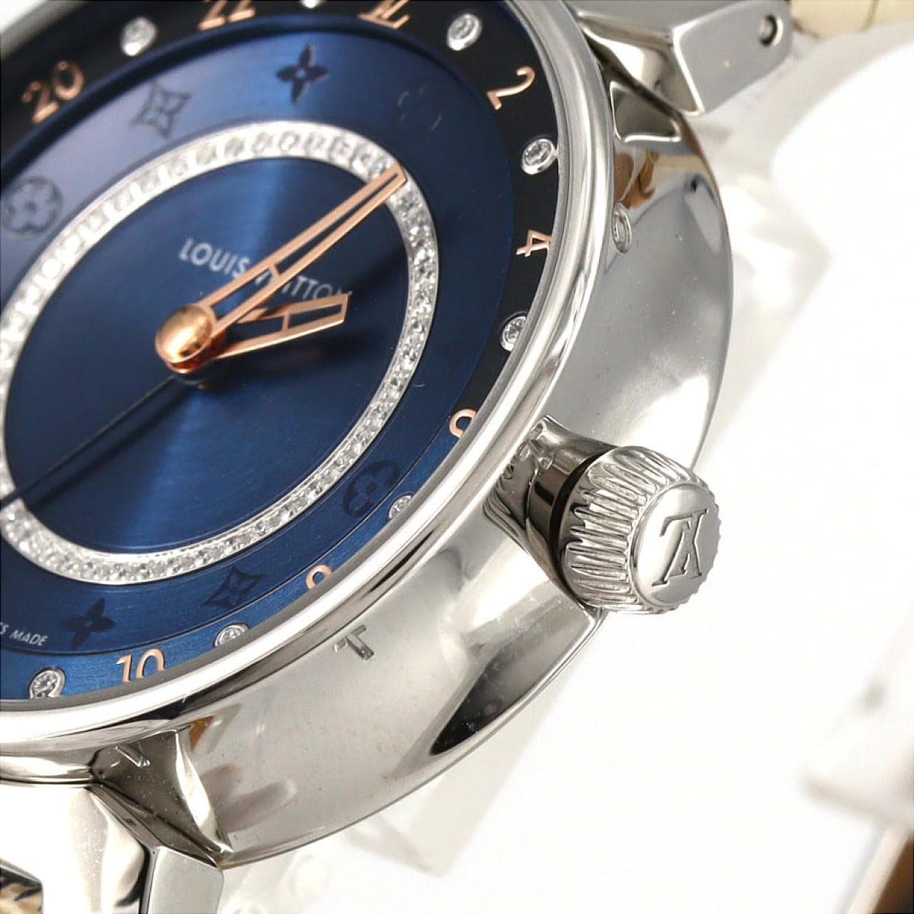 ルイヴィトン タンブールデュアルタイム･12P･サークルD QA142 SS クォーツ