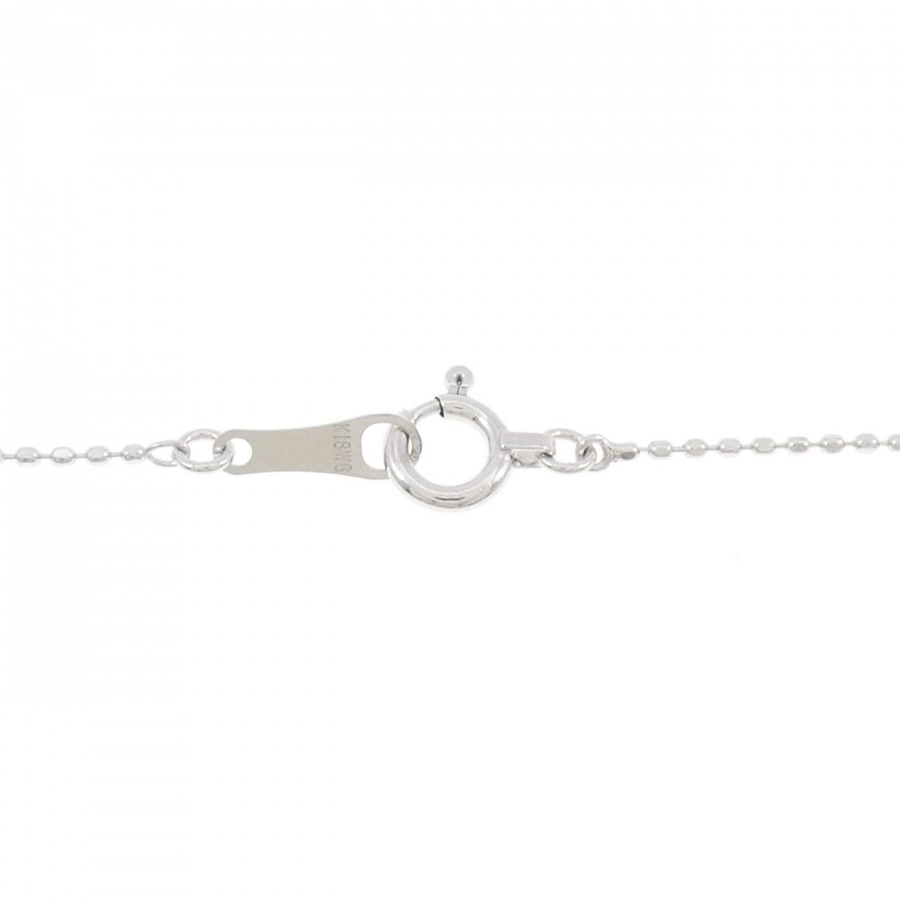 K18WG フラワー ダイヤモンド ネックレス 0.25CT