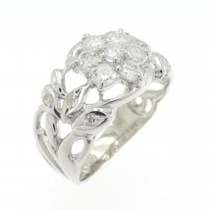 PT900 フラワー ダイヤモンド リング 0.5CT