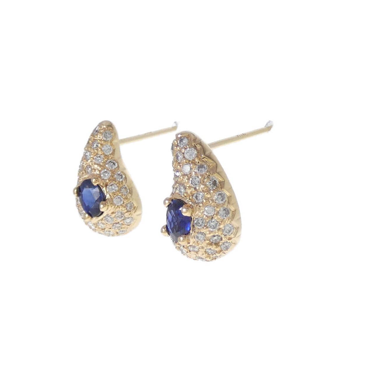 750YG/K18YG サファイヤ ピアス 0.54CT