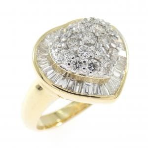K18YG/K18WG ハート ダイヤモンド リング 1.08CT