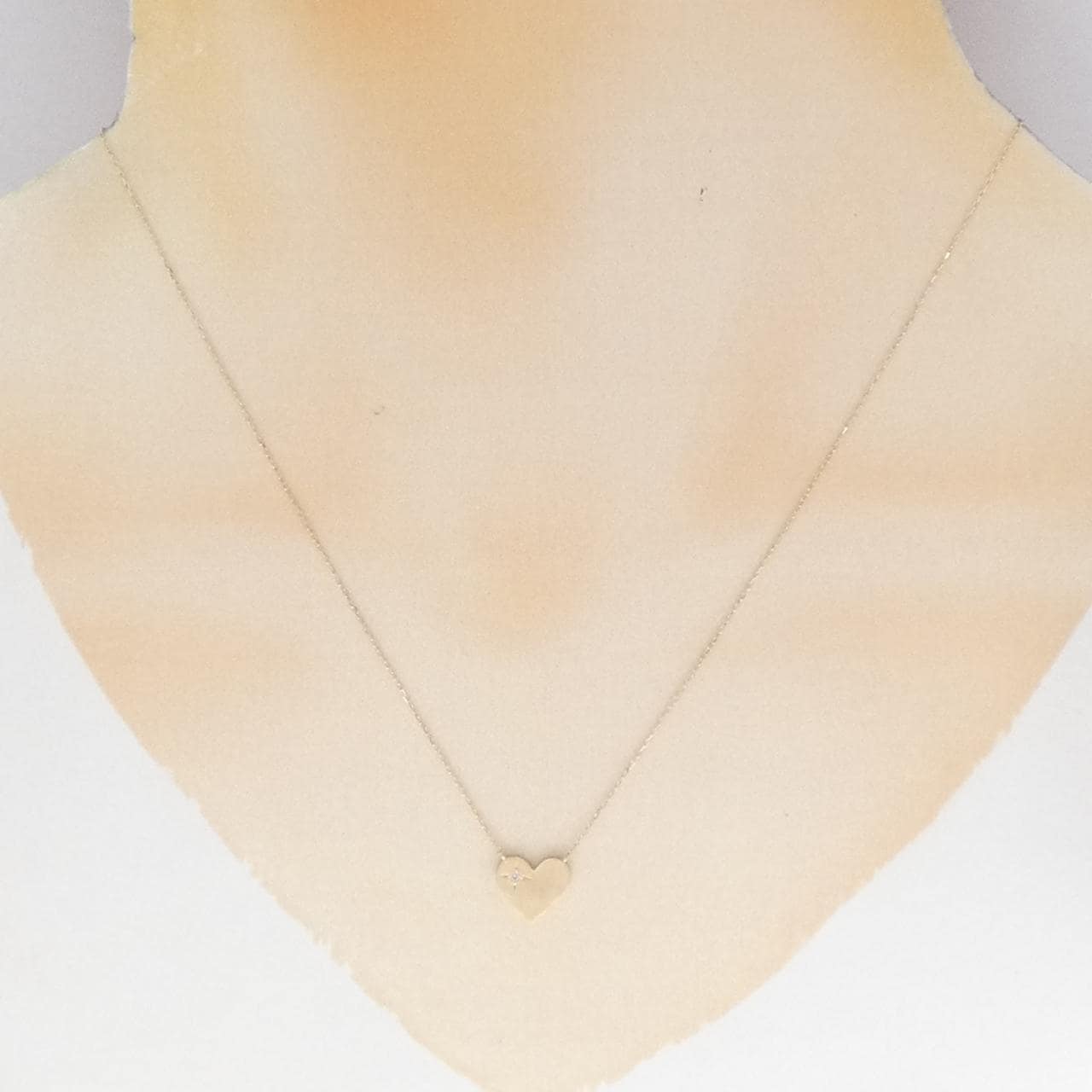 K10YG ハート ダイヤモンド ネックレス