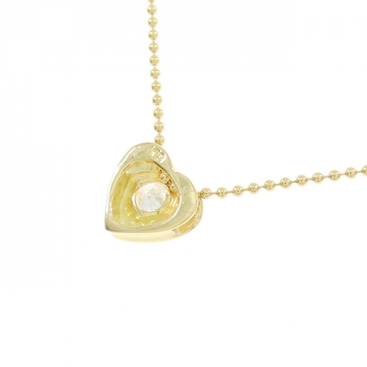 K18YG ハート ダイヤモンド ネックレス 0.11CT