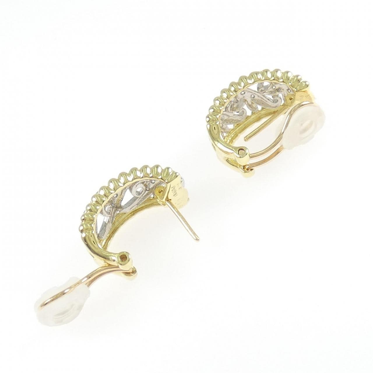 PT900/K18YG ダイヤモンド ピアス/イヤリング 0.20CT