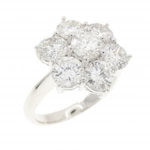 750WG フラワー ダイヤモンド リング 3.06CT