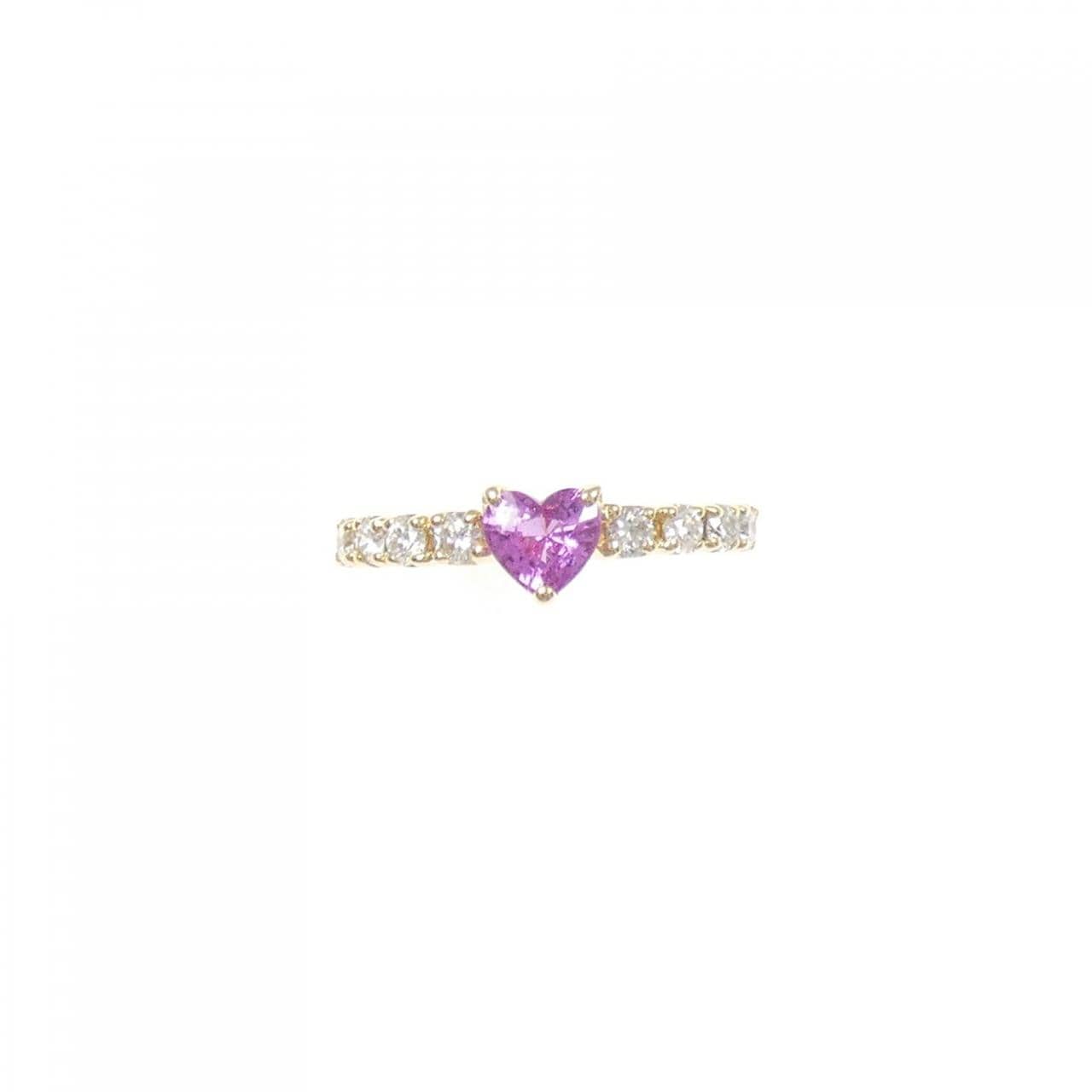 K18YG ハート サファイヤ リング 0.23CT