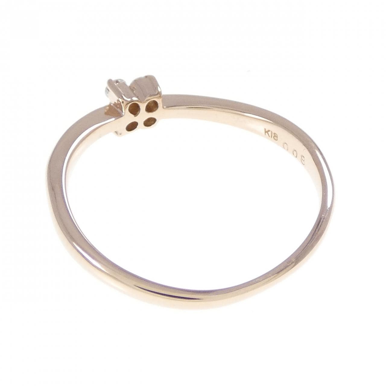 K18PG フラワー ダイヤモンド リング 0.08CT