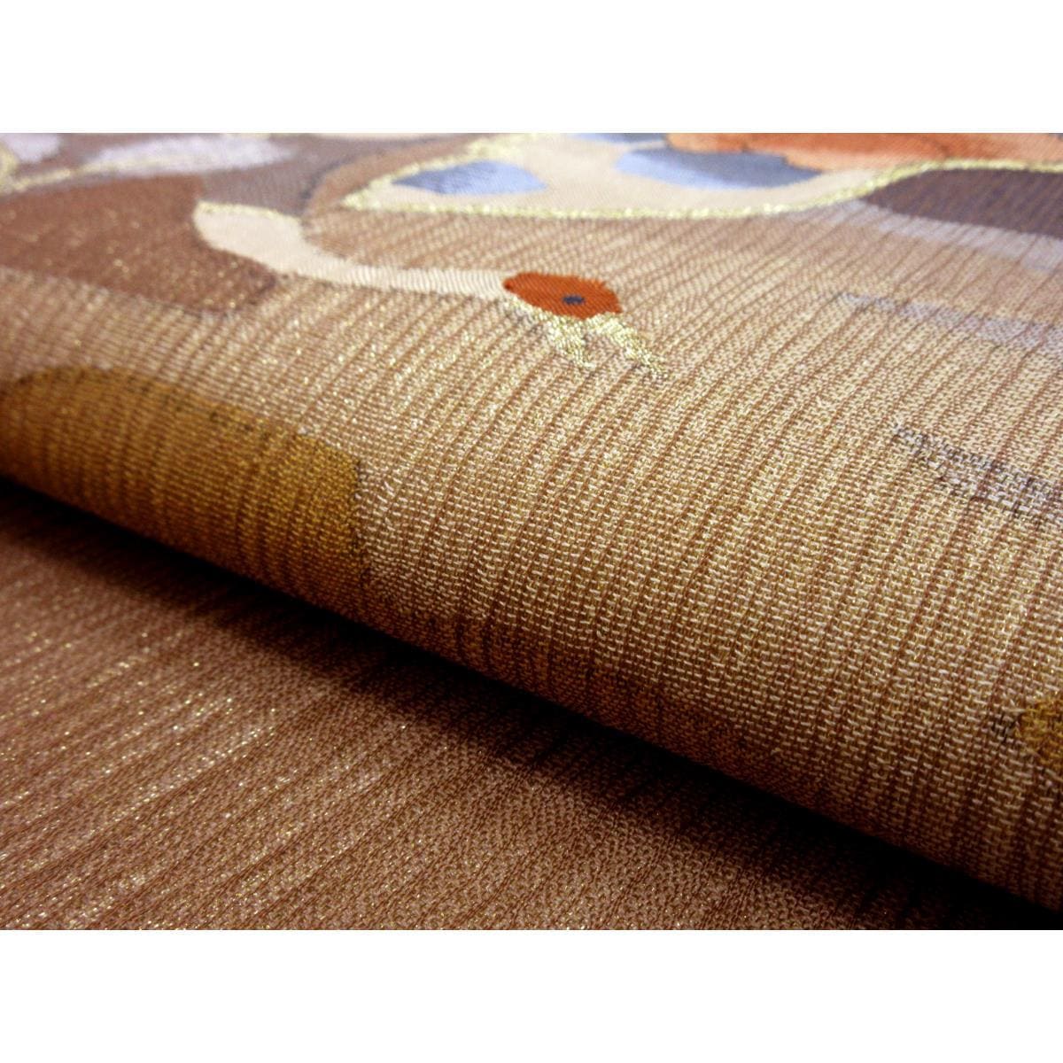 夏袋帯　紬透かしすくい織