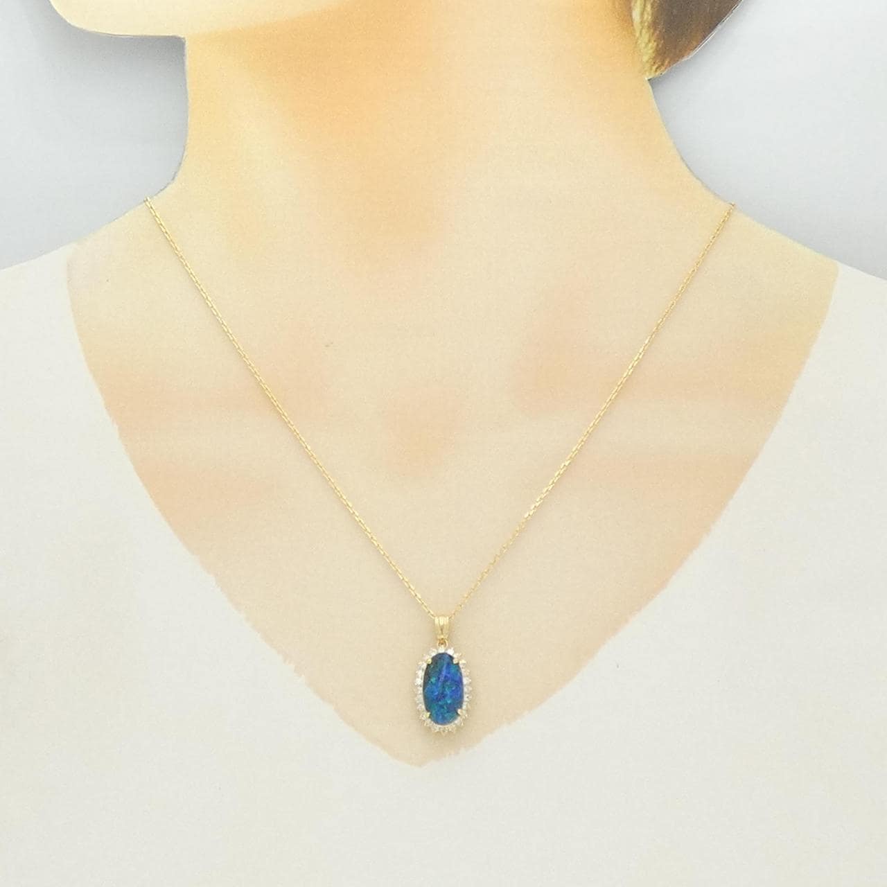 K18YG ボルダーオパール ネックレス 4.18CT