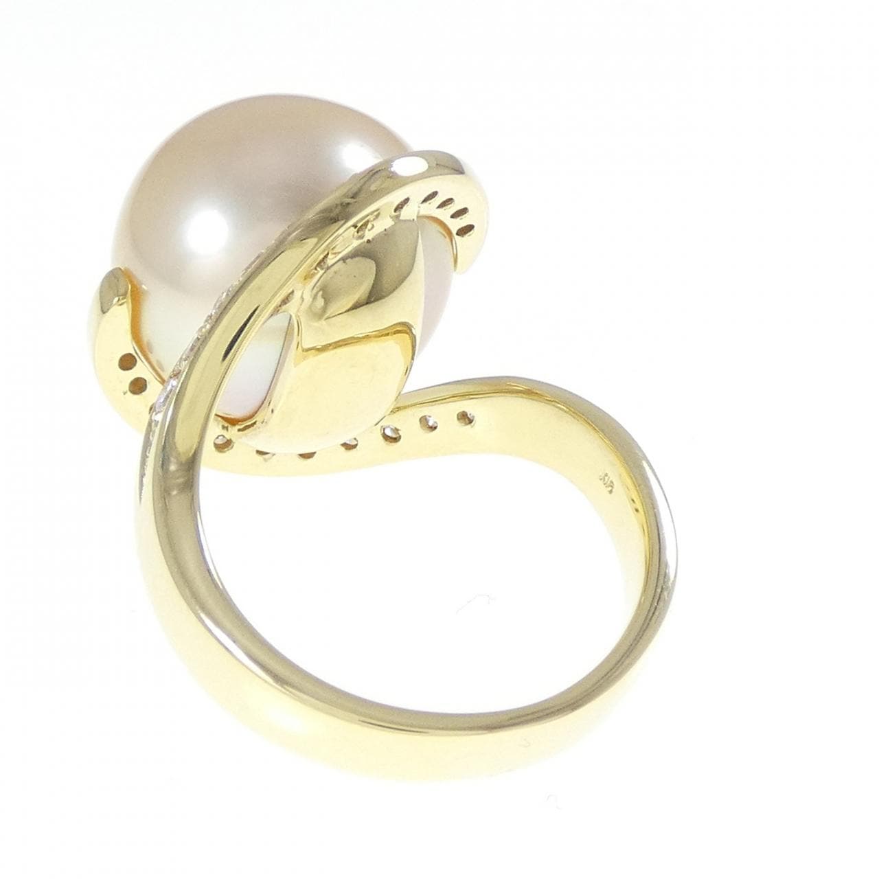 K18YG 白蝶パール リング 14.5mm