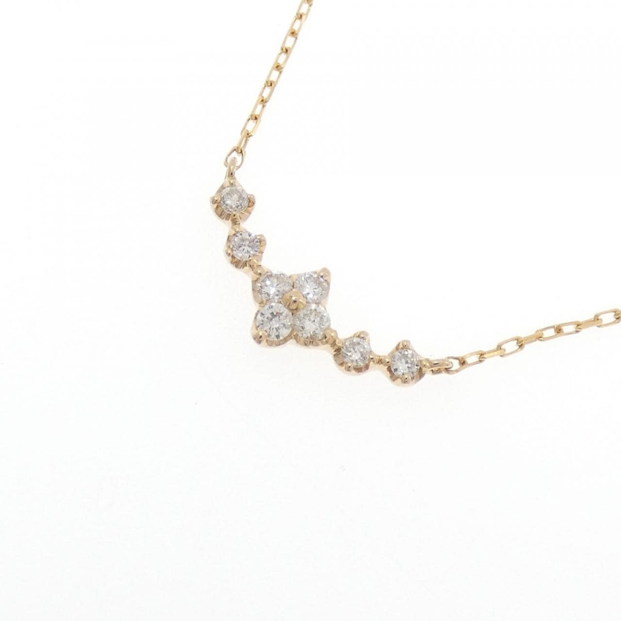 クミキョク フラワー ダイヤモンド ネックレス 0.13CT