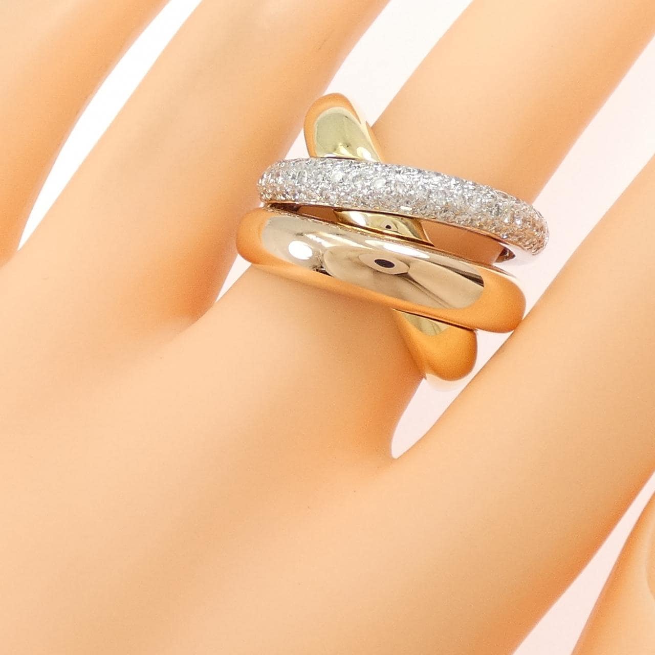 750スリーカラー ダイヤモンド リング 0.76CT