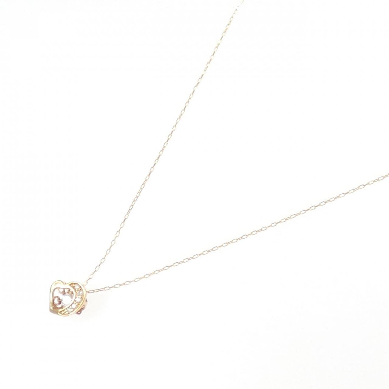 K18PG ハート ダイヤモンド ネックレス 0.05CT