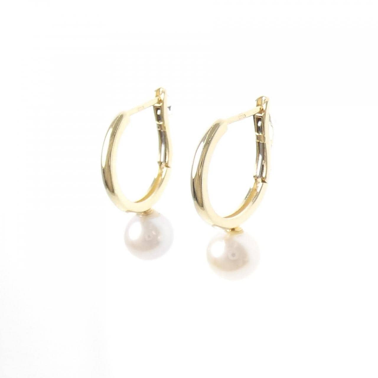 シエナ ロゼ 淡水パール ピアス 6.2mm