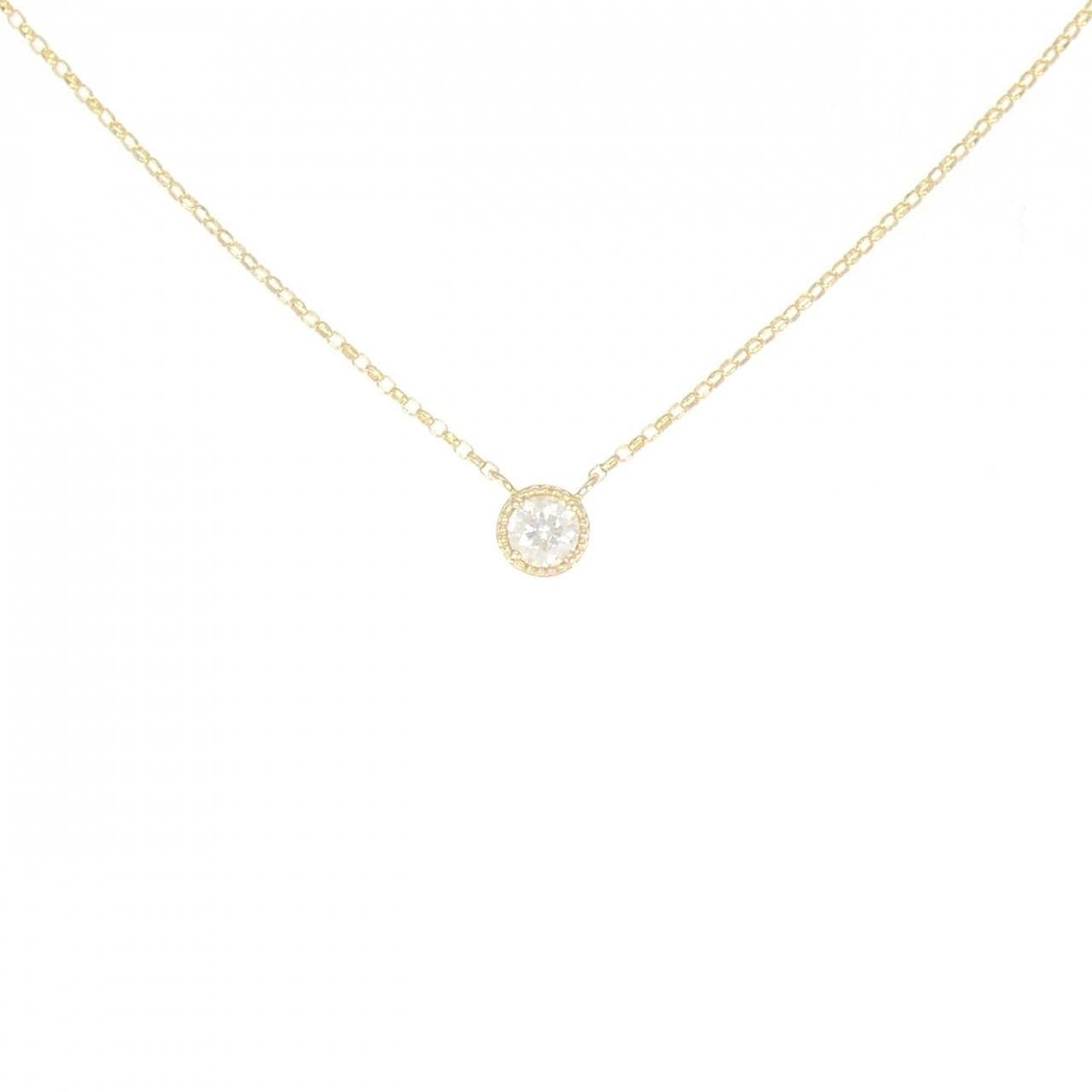 K18YG ソリティア ダイヤモンド ネックレス 0.14CT