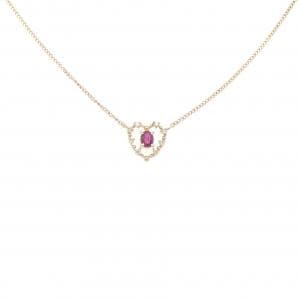 K18YG ハート ルビー ネックレス 0.24CT