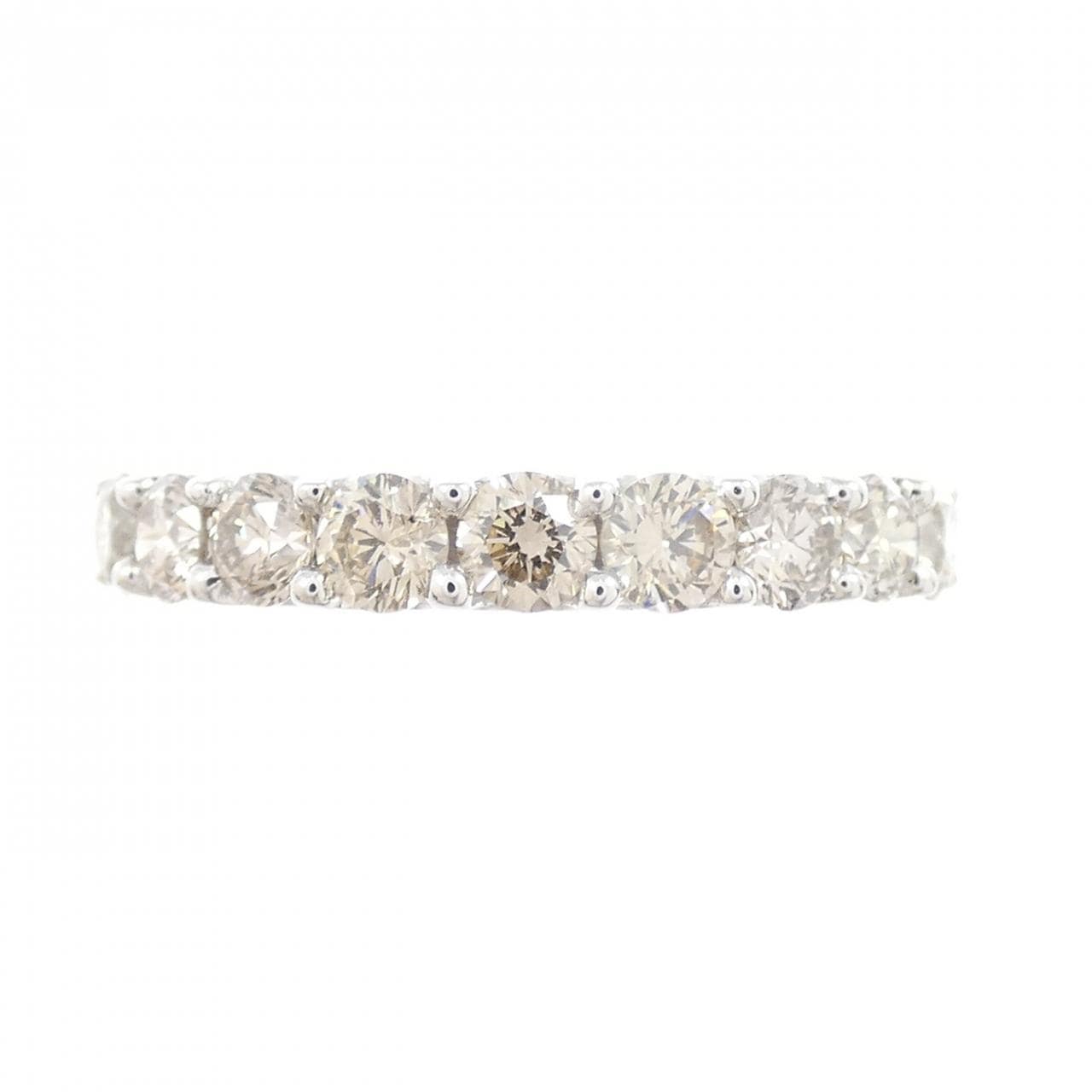 K18WG ハーフエタニティ ダイヤモンド リング 1.05CT