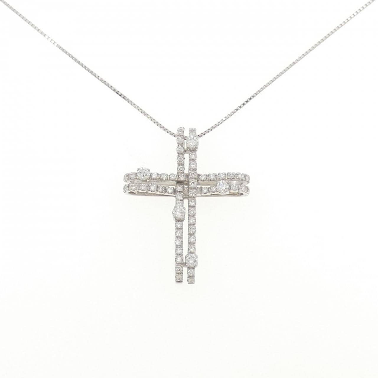 PT900/PT850 クロス ダイヤモンド ネックレス 1.02CT