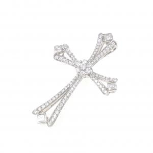 750WG クロス ダイヤモンド ペンダント 0.98CT