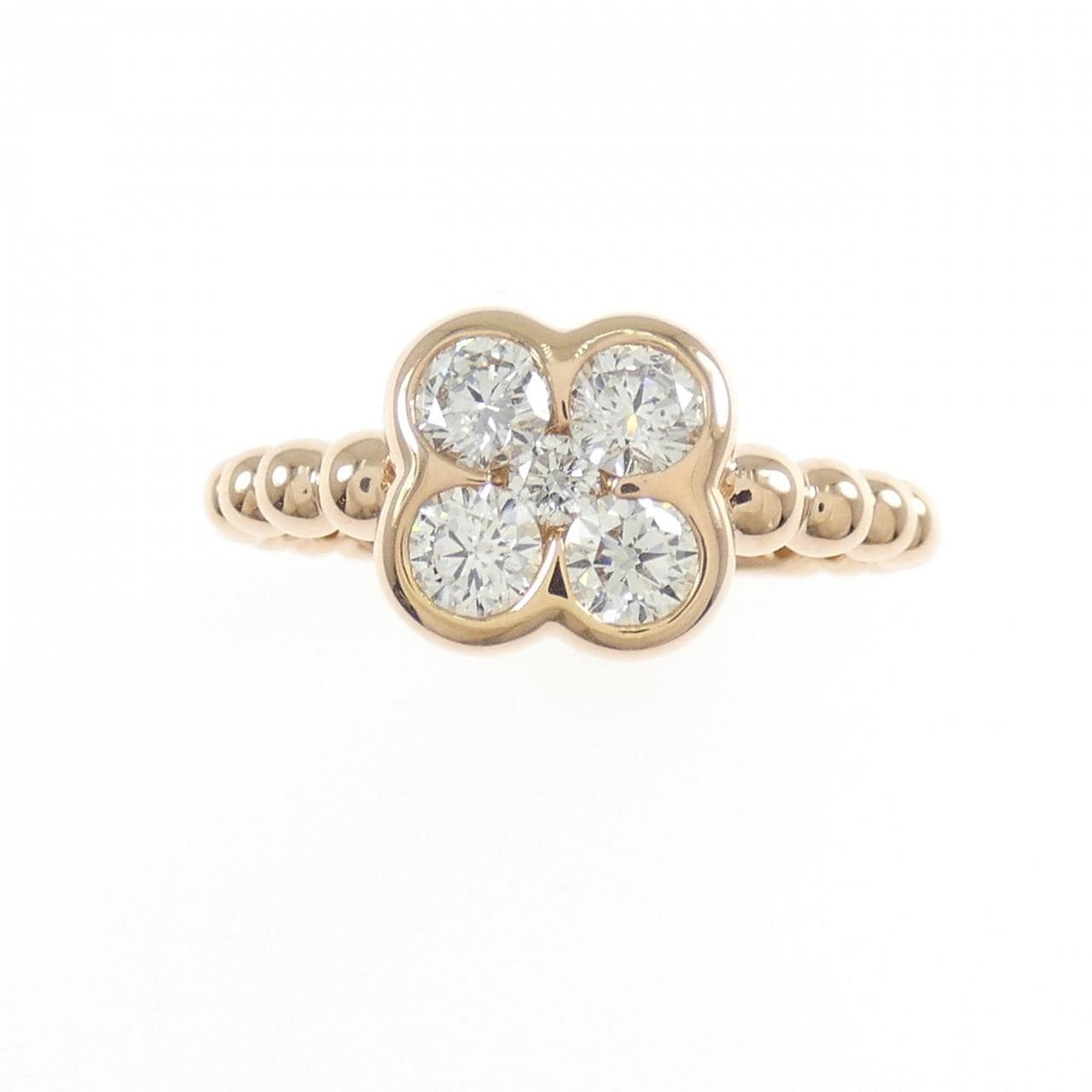 K18PG フラワー ダイヤモンド リング 0.58CT