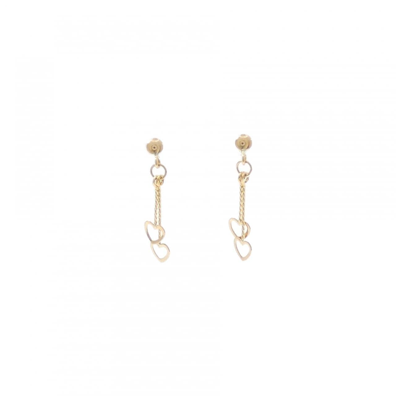 K18YG ハート ピアス