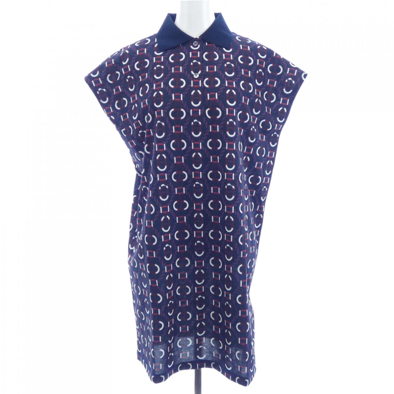 エルメス HERMES カノエ　CANOE 3E4512DB ポロ ドレス カットワンピース