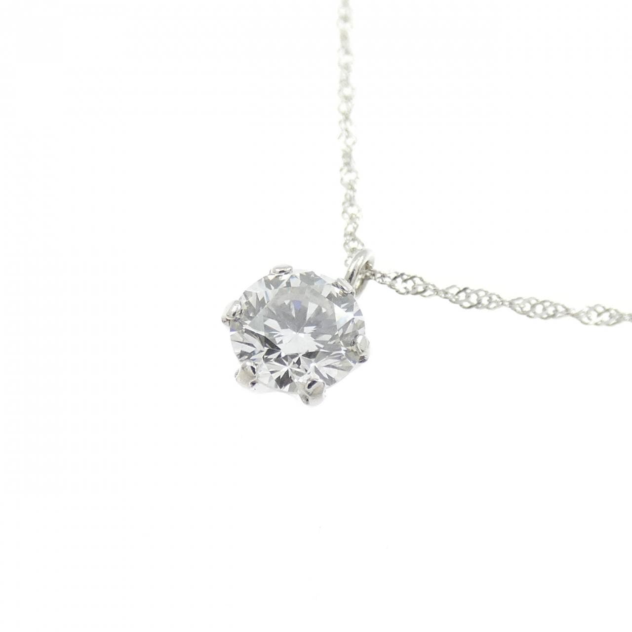 PT900/PT850 ソリティア ダイヤモンド ネックレス 0.318CT