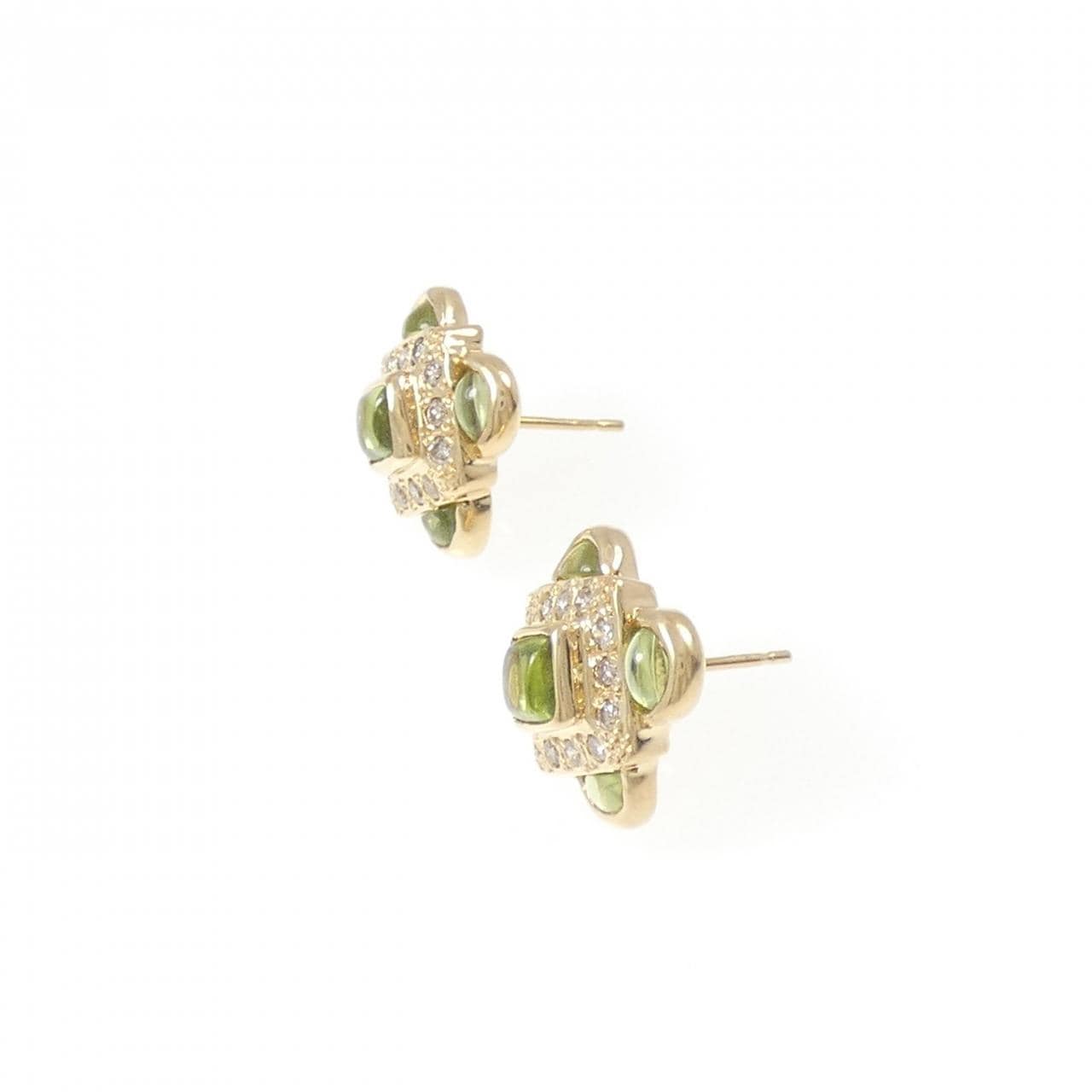 K18YG Peridot earrings