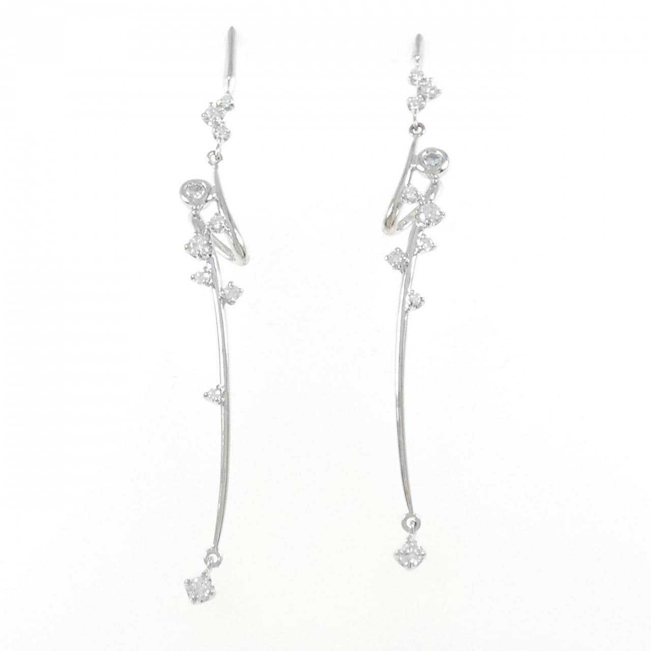 K18WG ダイヤモンド ピアス 0.60CT