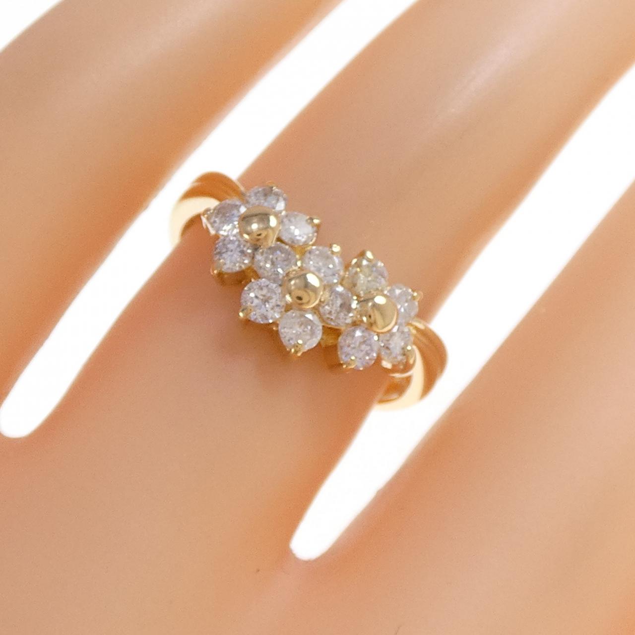 K18YG花朵鑽石戒指0.60CT