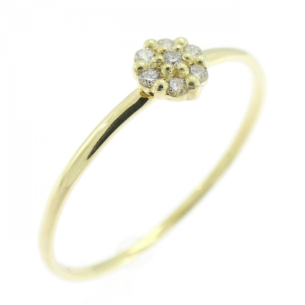 【新品】K18YG フラワー ダイヤモンド リング 0.04CT