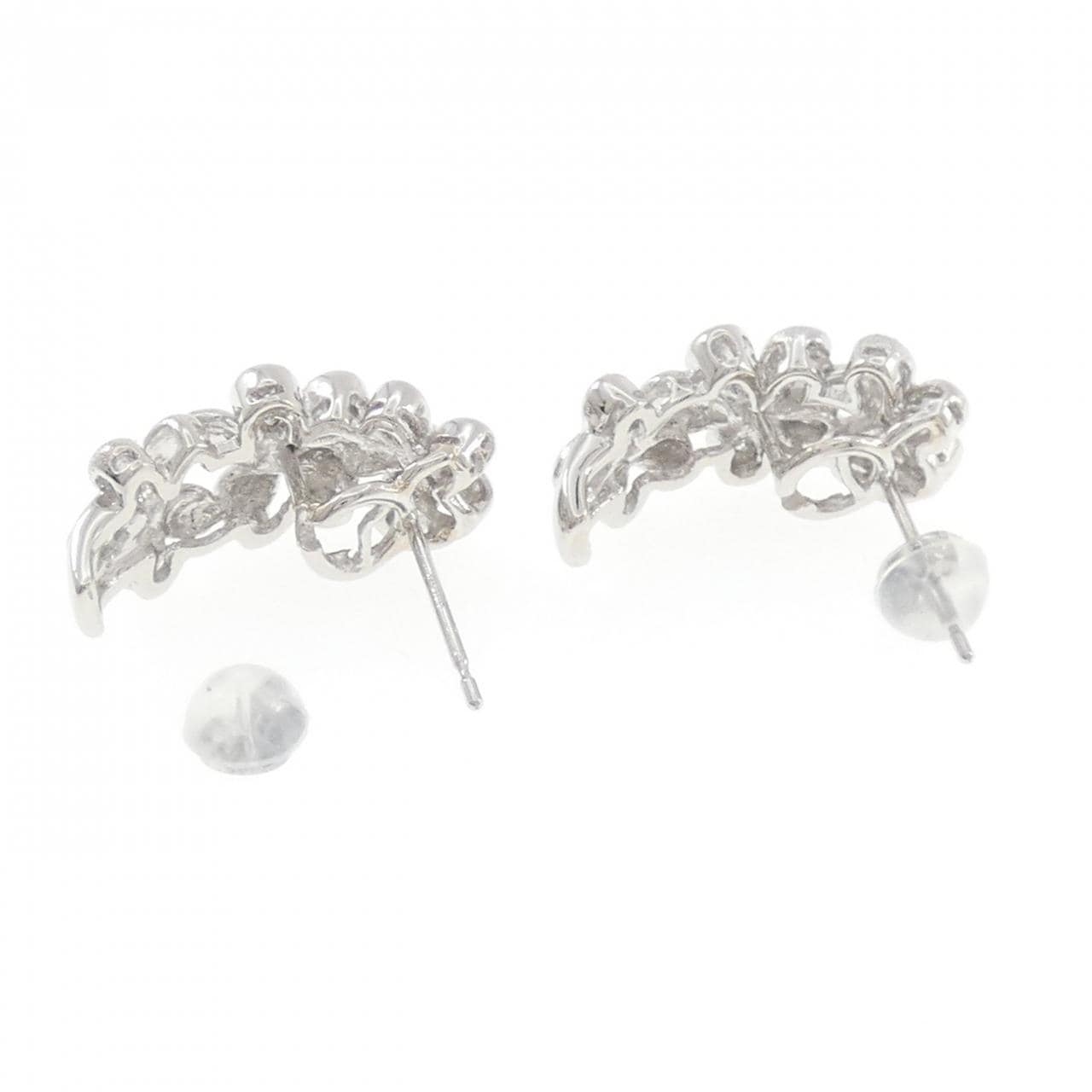 PT900 フラワー ダイヤモンド ピアス 0.63CT