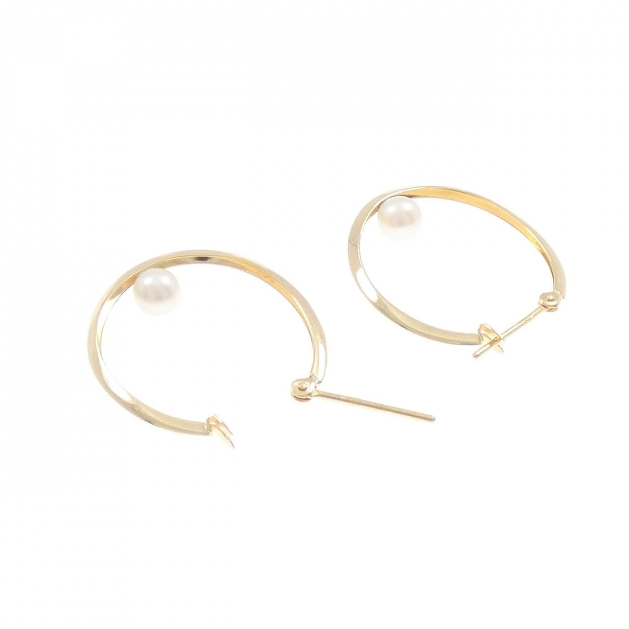 K18YG 淡水パール ピアス 4.3mm