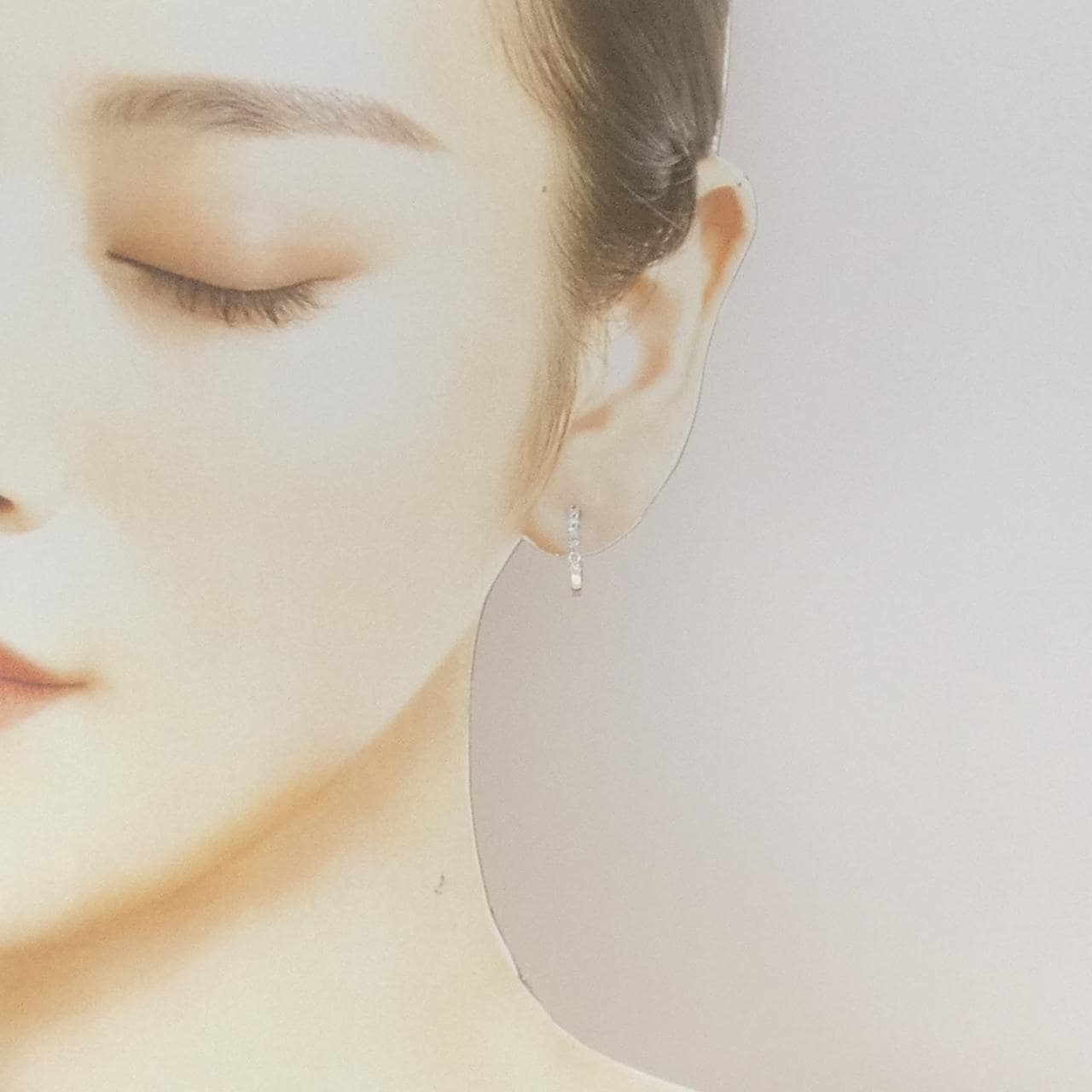 K18WG ダイヤモンド ピアス 0.175CT 片耳