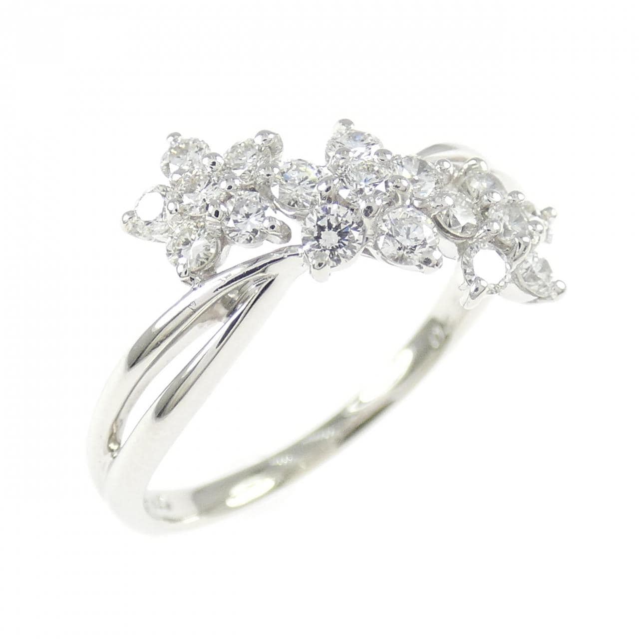 PT900 フラワー ダイヤモンド リング 0.43CT