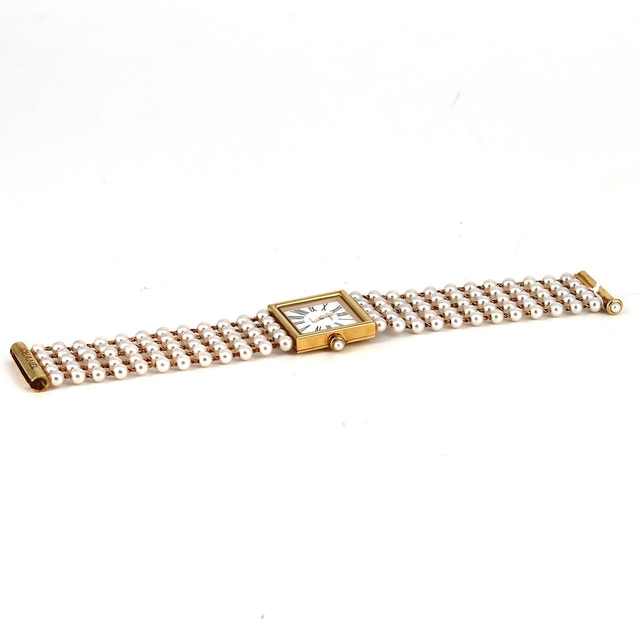 シャネル マドモアゼル YG･パールブレス Mサイズ H0007 YG クォーツ