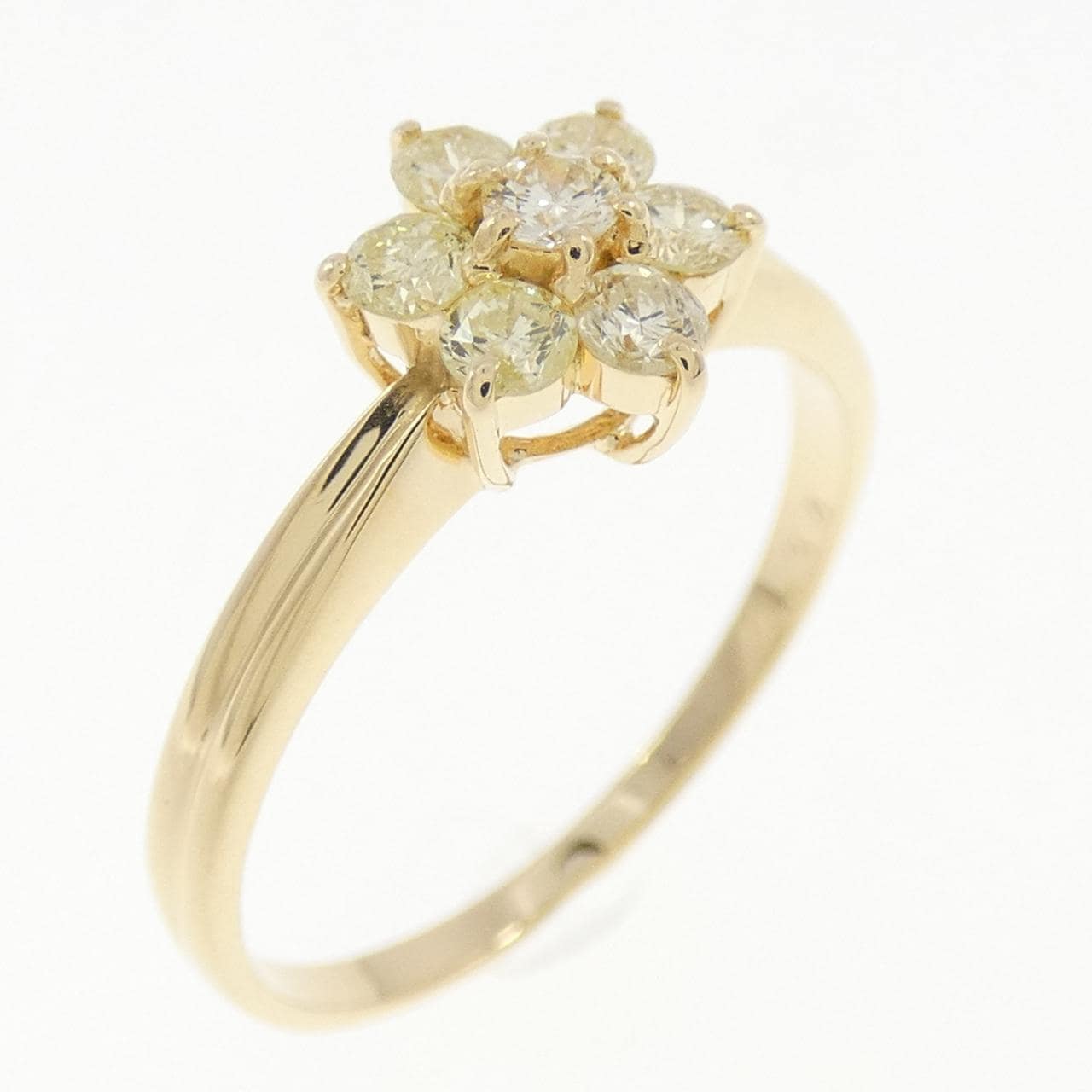 K18YG フラワー ダイヤモンド リング 0.34CT
